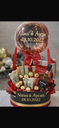 Gift Basket with Balloon, Chocolates & Flowers – Celebration Set