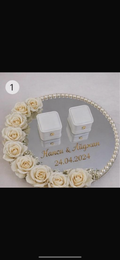 Personalized Wedding Ring Tray with Roses