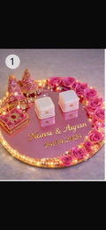 Romantic Round LED Ring Tray with Roses