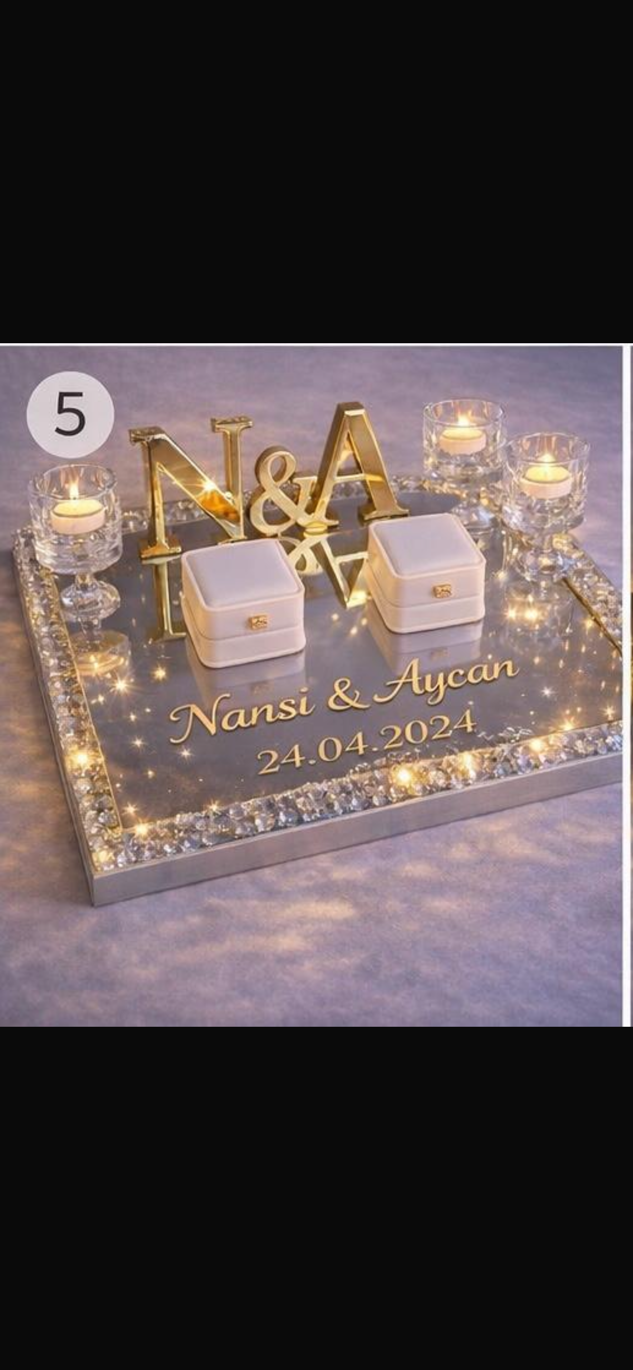 Wedding Box with Initials and Ring Holders – Luxury Set