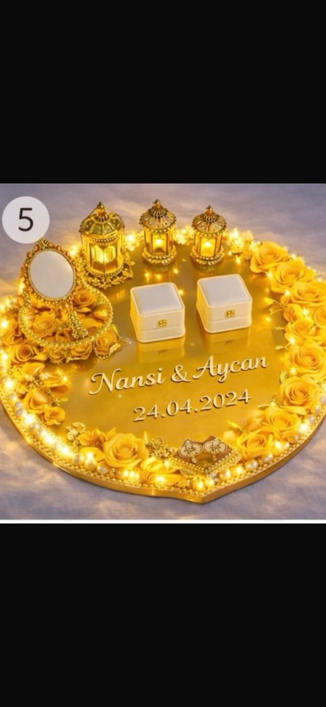 Golden Rose LED Tray – Premium Decorative Gift